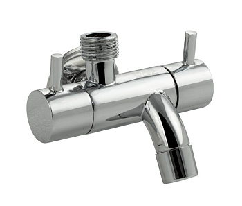 МАК Кран водоразборный, универс, с гусаком и с выходом под БИДЕ или ДУШ лейку, металлокерамика 1/2 1